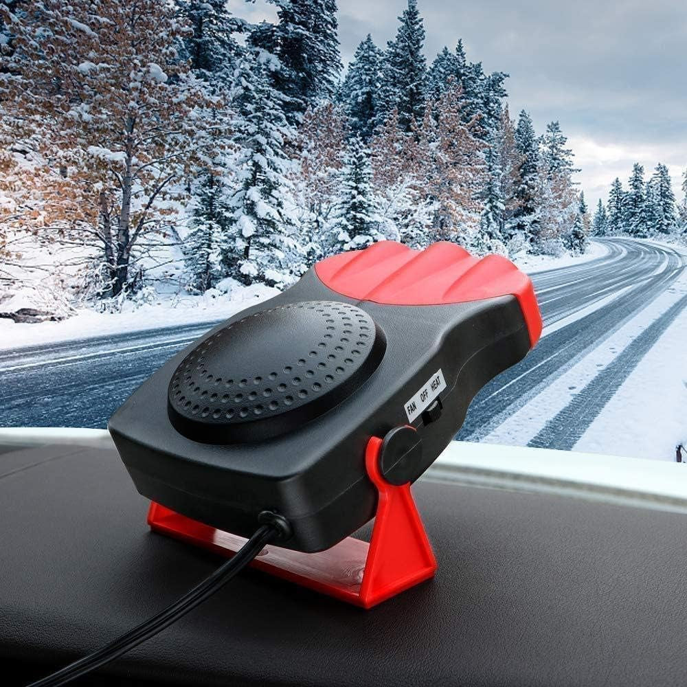 Portable Car Heater 12V 150W Car Defroster Windshield Defogger,3 in 1 Car Heater Fast Heating & Cooling & Air Purify Plug in Cigarette Lighter for All Car(Red)