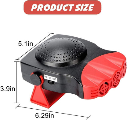 Portable Car Heater 12V 150W Car Defroster Windshield Defogger,3 in 1 Car Heater Fast Heating & Cooling & Air Purify Plug in Cigarette Lighter for All Car（Red）