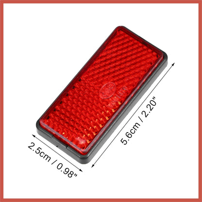 6 Pcs Rectangular Stick-On Safety Spoke Reflective Self Adhesive Reflector for Gate Posts Cars Trailer Motorcycle Trucks Boat Bicycle Bike Red Car Parts