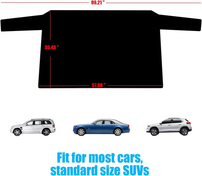Car Rear Windshield Snow Ice Cover, Sun Shade and Frost Cover for Windscreen, Windproof Oxford Back Window Protection, Winter Exterior Accessories Universal SUV, Truck, Sedan,Van, Black