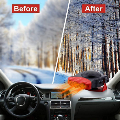 Portable Car Heater 12V 150W Car Defroster Windshield Defogger,3 in 1 Car Heater Fast Heating & Cooling & Air Purify Plug in Cigarette Lighter for All Car（Red）