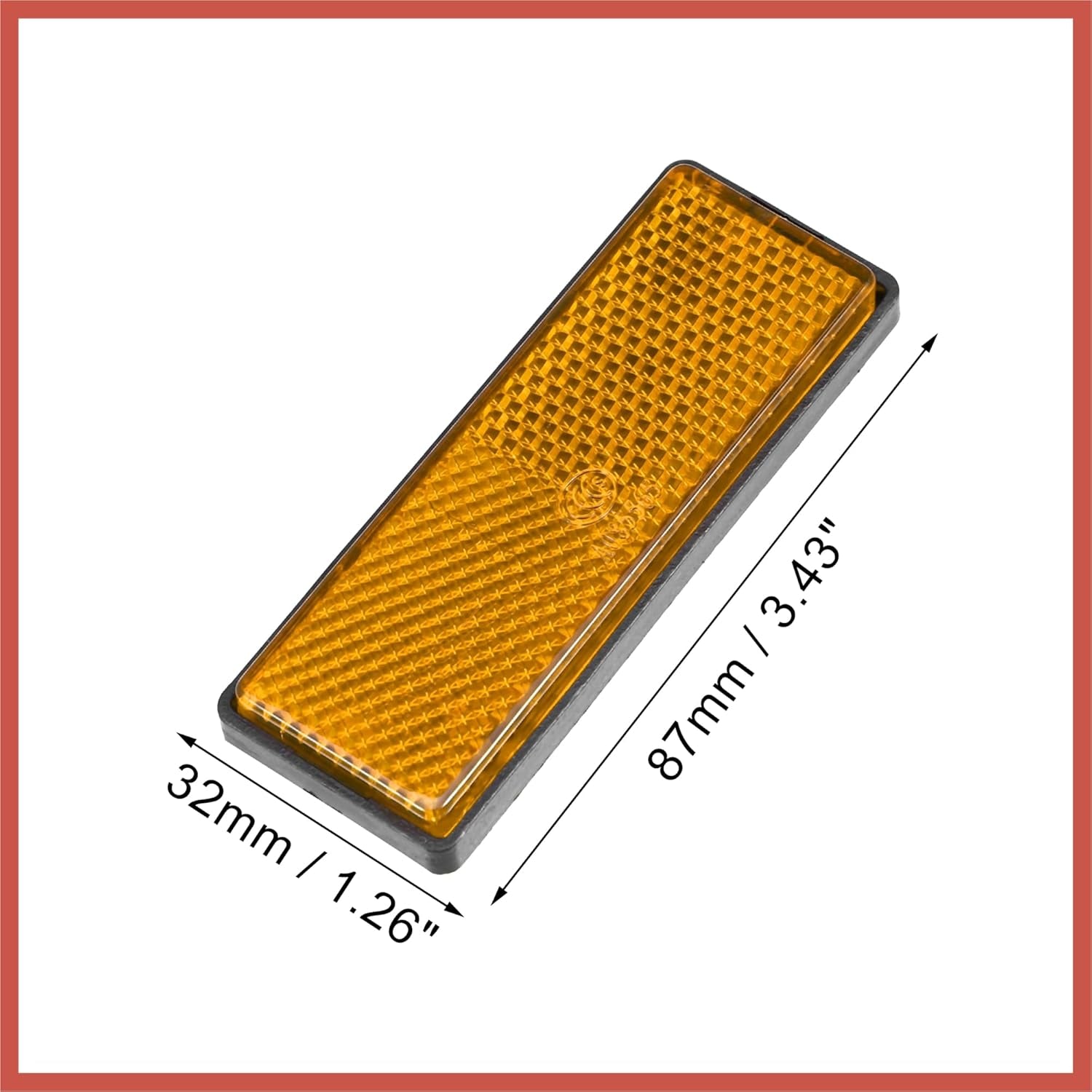 6 Pcs Rectangular Stick-On Safety Spoke Reflective Self Adhesive Reflector for Gate Posts Cars Trailer Motorcycle Trucks Boat Bicycle Bike Orange Car Parts