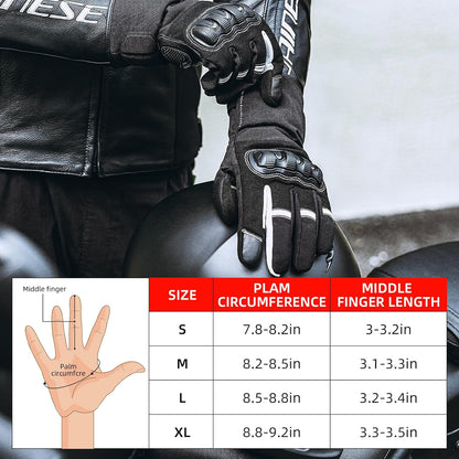 Motorcycle Gloves, Winter Motorcycle Gloves with Touchscreen, Thermal Windproof Gloves for Motorcycle, ATV, Snowmobile