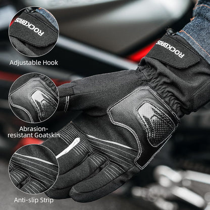 Motorcycle Gloves, Winter Motorcycle Gloves with Touchscreen, Thermal Windproof Gloves for Motorcycle, ATV, Snowmobile